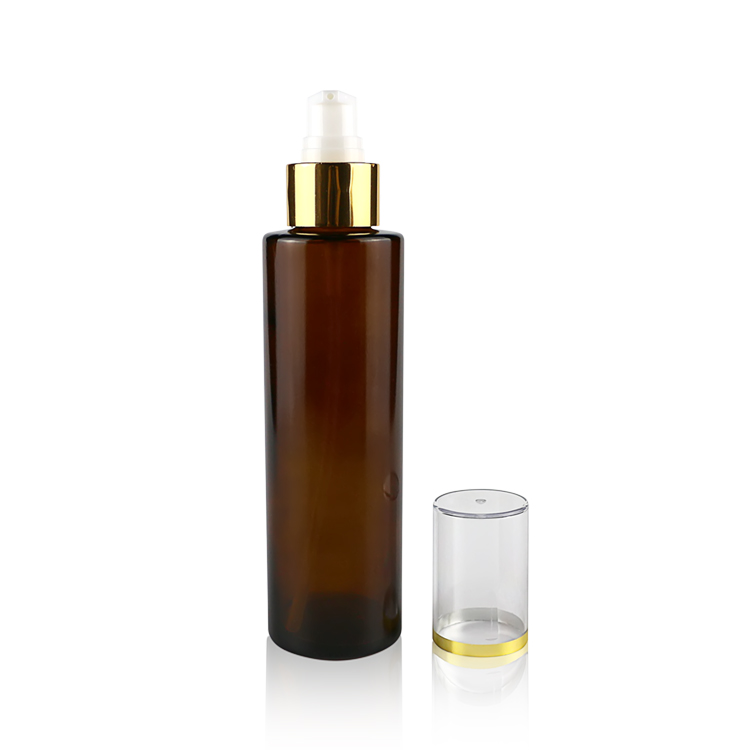 120ml amber glass perfume atomizer bottle with spray pump glass bottle cosmetics containers and packaging