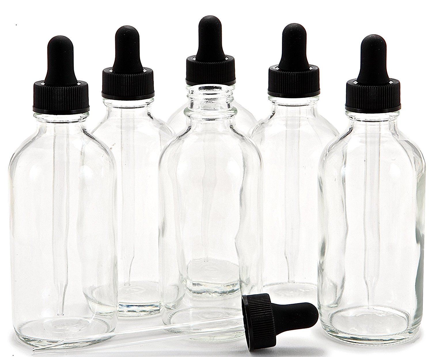 120ml clear round shaped empty glass bottle 4 oz dropper Essential oil bottle