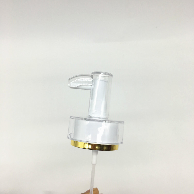 120ml cosmetic pump glass bottles with white color for gold cap