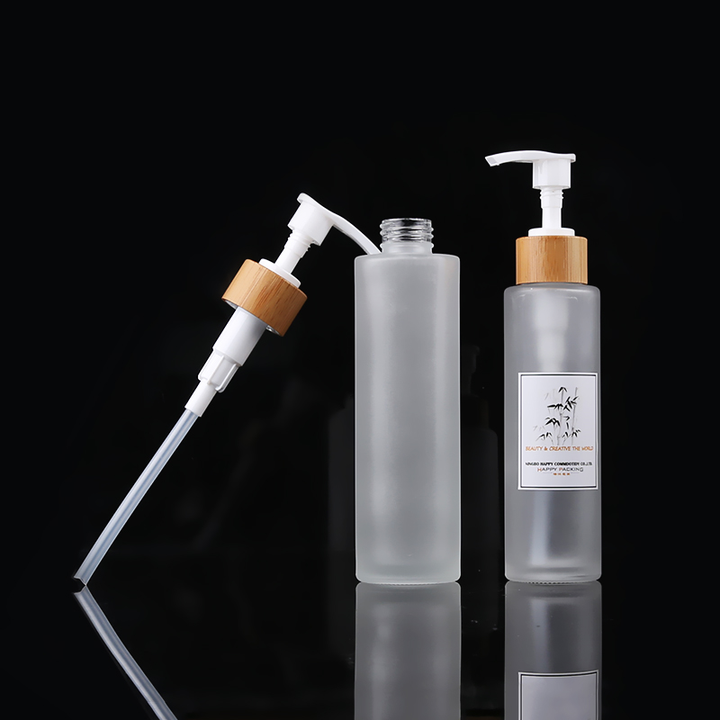 120ml eco friendly emptylotion pump bottle with bamboo pump