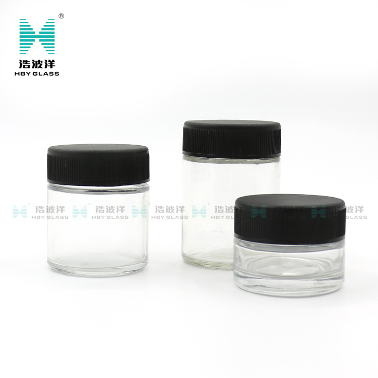 120ml empty child resistant cosmetic packaging glass cream balm jar with child proof cap