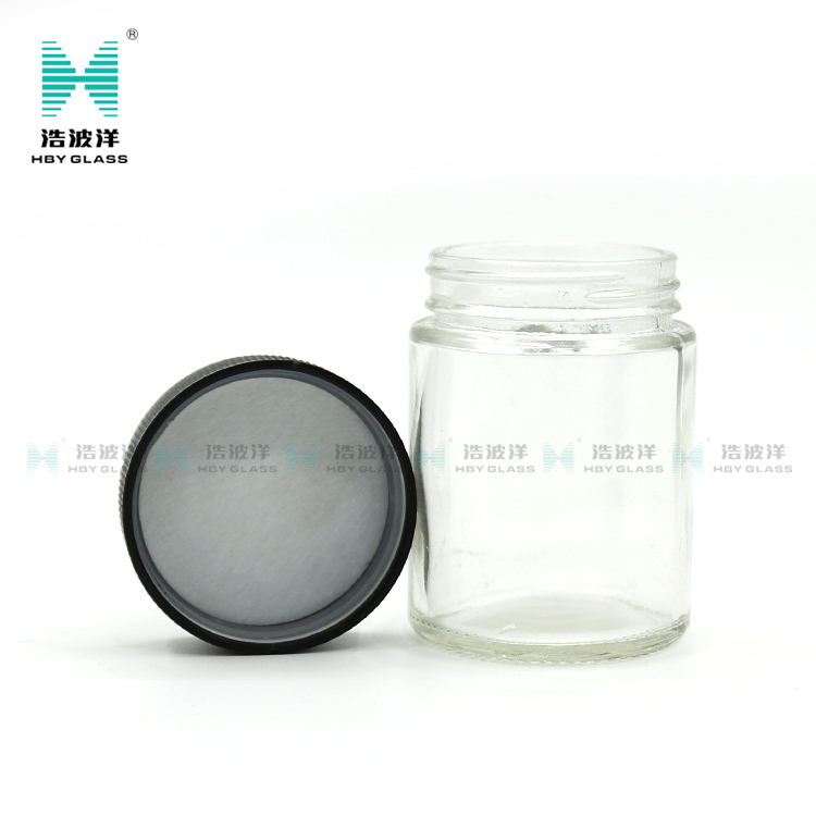 120ml empty child resistant cosmetic packaging glass cream balm jar with child proof cap