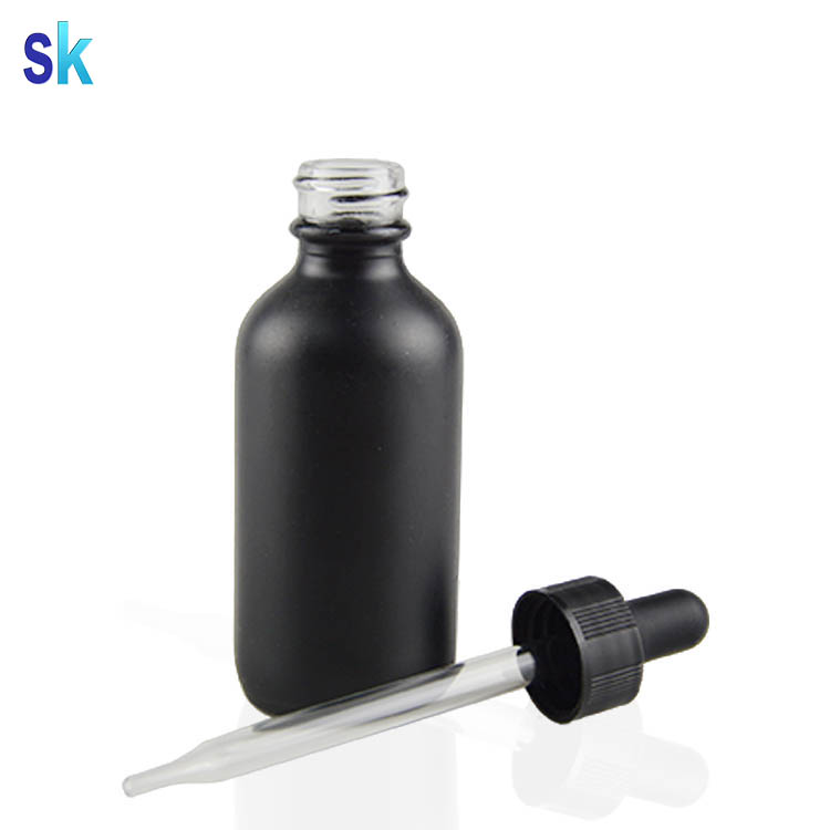 120ml frosted black boston round eliquid juice glass pipette bottle