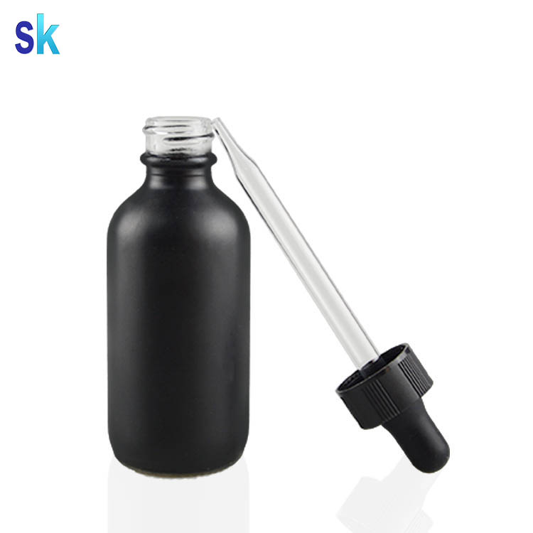 120ml frosted black boston round eliquid juice glass pipette bottle