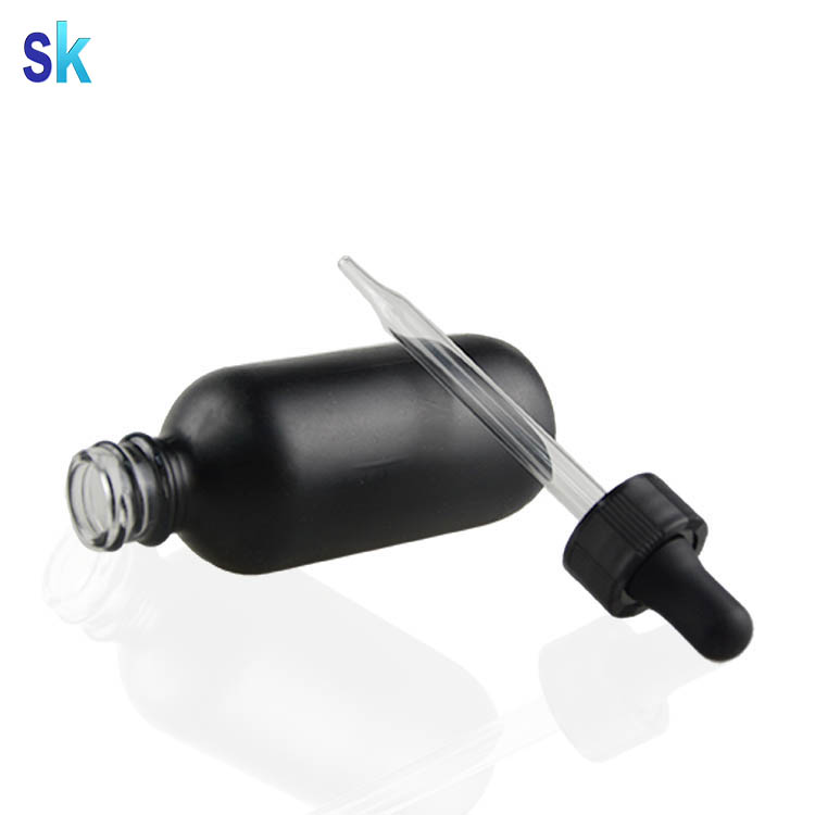 120ml frosted black boston round eliquid juice glass pipette bottle