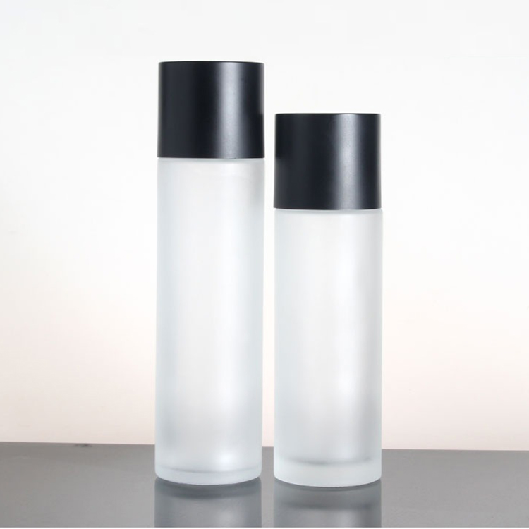 120ml frosted toner bottle plug black cap glass facial toner bottle