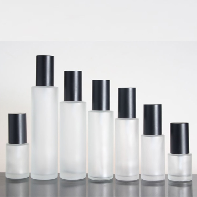 120ml frosted toner bottle plug black cap glass facial toner bottle