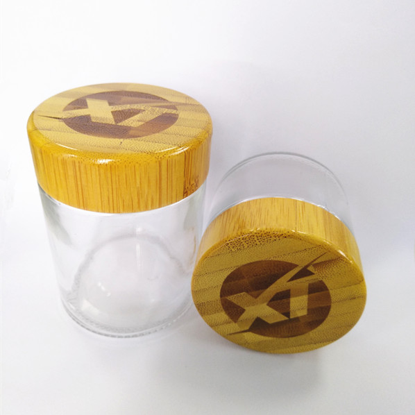 120ml glass cosmetic jar with real bamboo lid cream storage jars container screw wood cap