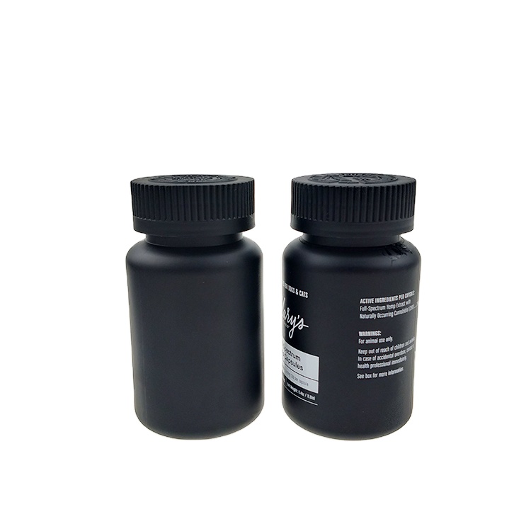 120ml matte pill empty vitamin bottle black white HDPE plastic capsule bottles