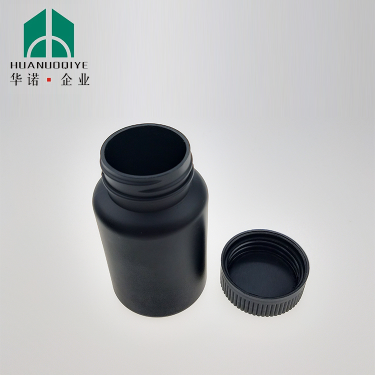 120ml matte pill empty vitamin bottle black white HDPE plastic capsule bottles