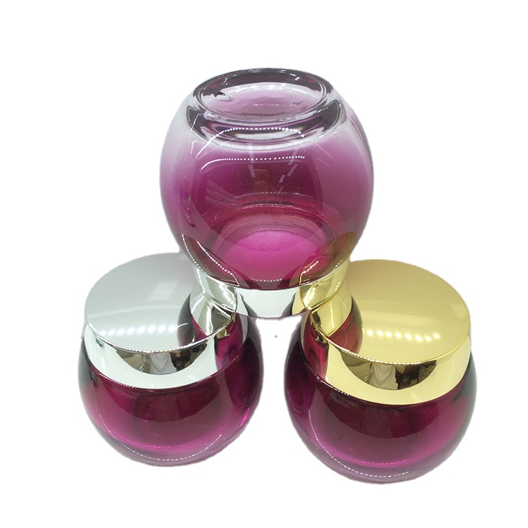 120ml round purple luxury empty cosmetic containers glass cream packaging jar