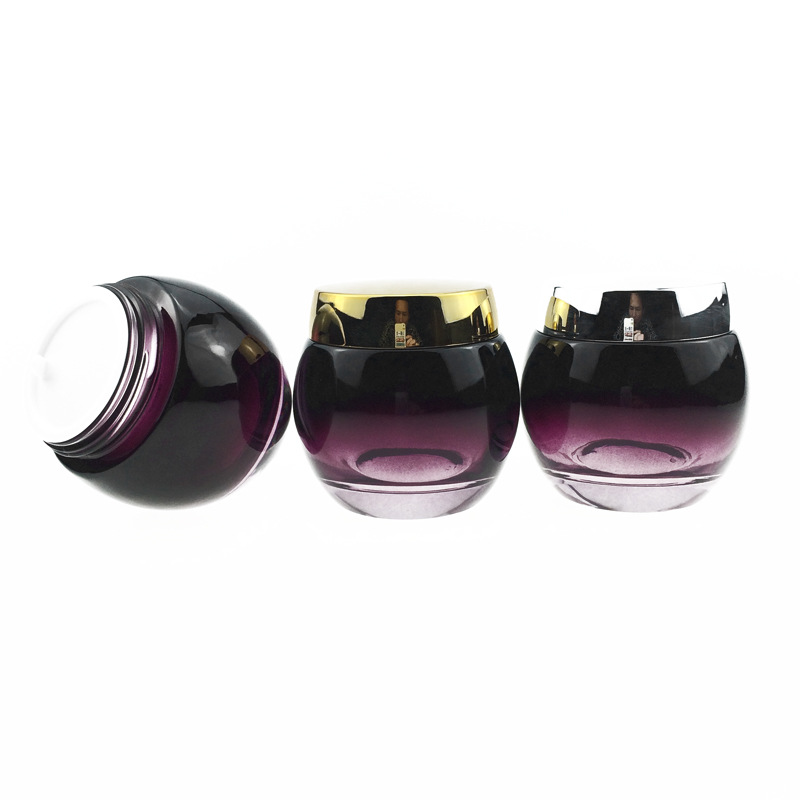 120ml round purple luxury empty cosmetic containers glass cream packaging jar