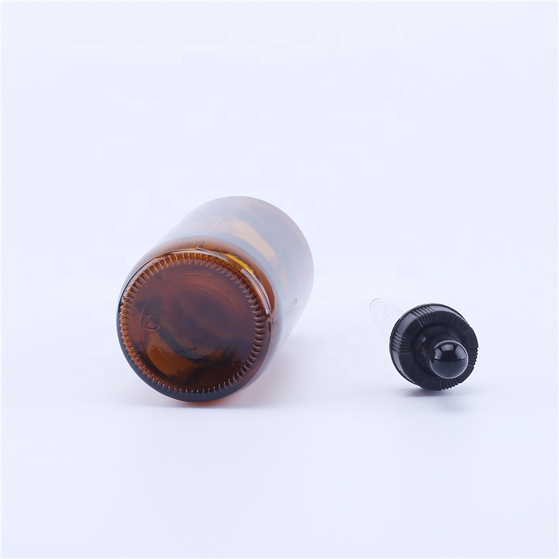 120ml serum Boston round glass bottle amber essential oil glass bottles 4oz glass dropper e liquid bottles