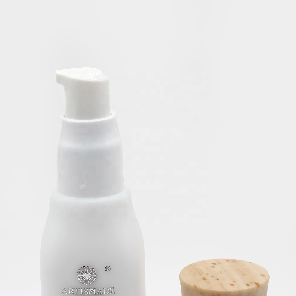 120ml square liquid white glass bottle for skin care opal glass bottle for cosmetics