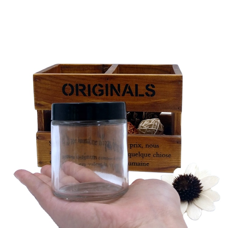 120ml stash package straight sided sugar scrub bottle 4oz bath salts glass jar with plastic lids for herbs cream CBD flower food