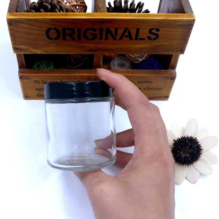 120ml stash package straight sided sugar scrub bottle 4oz bath salts glass jar with plastic lids for herbs cream CBD flower food