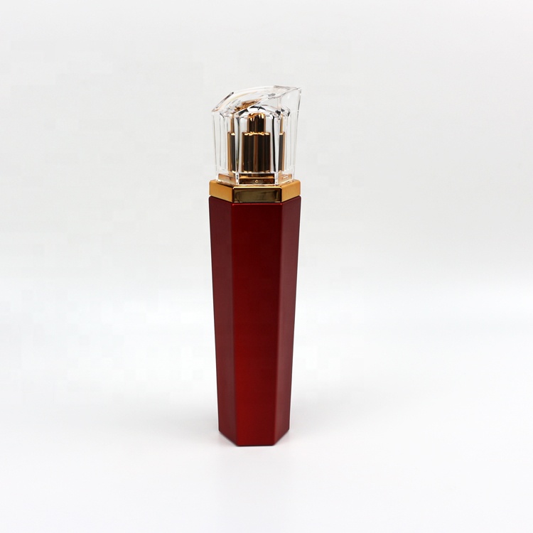 120ml90ml60ml40ml20g30g50g Luxurious upscale matte red glass lotion liqud bottle and face cream jar suit cosmetic packaging