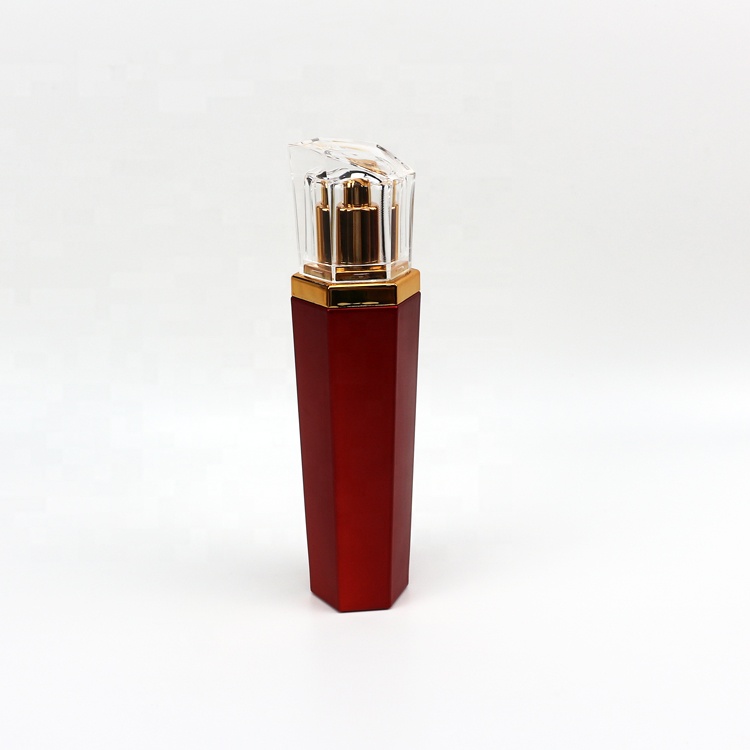 120ml90ml60ml40ml20g30g50g Luxurious upscale matte red glass lotion liqud bottle and face cream jar suit cosmetic packaging