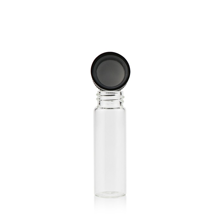 120mm Flower Packaging Black Small Glass Doob CRC Cap Vial Joint Blunt Pre-Rolled Glass Tube With Screw Top Lid