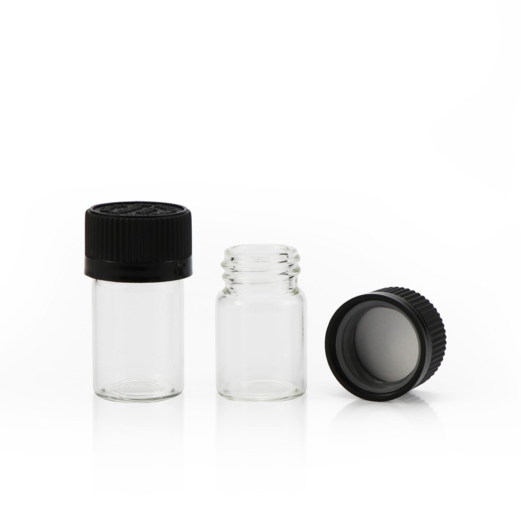 120mm Flower Packaging Black Small Glass Doob CRC Cap Vial Joint Blunt Pre-Rolled Glass Tube With Screw Top Lid
