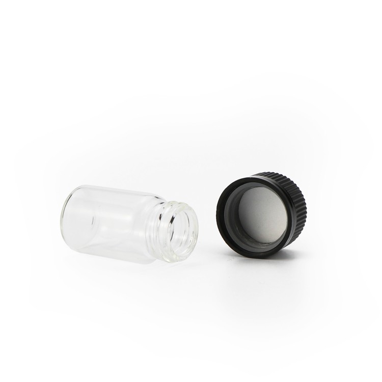 120mm Flower Packaging Black Small Glass Doob CRC Cap Vial Joint Blunt Pre-Rolled Glass Tube With Screw Top Lid