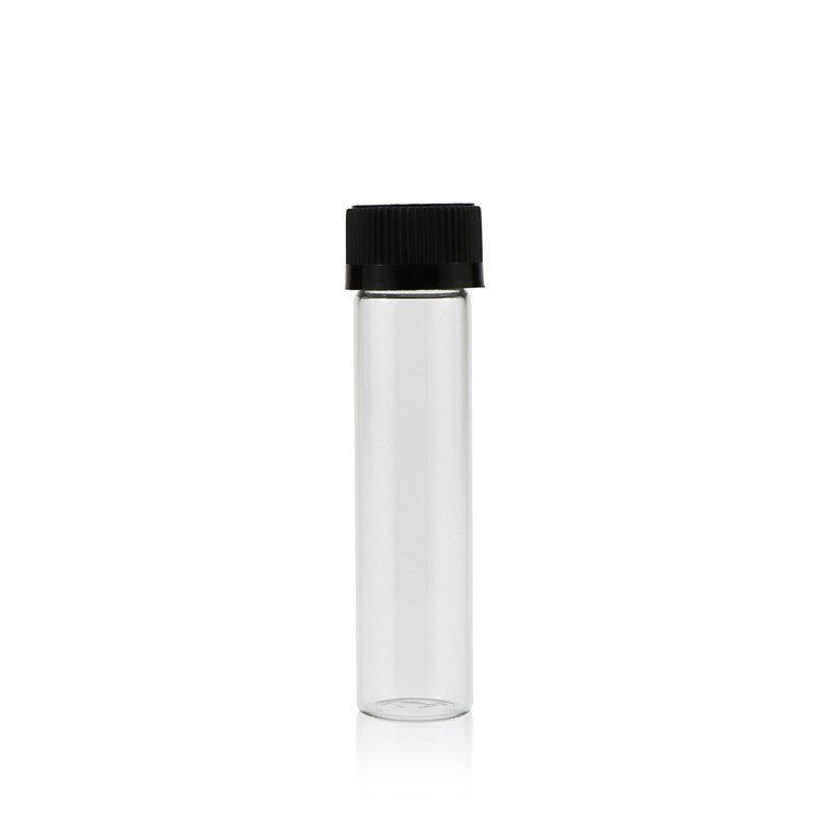 120mm Flower Packaging Black Small Glass Doob CRC Cap Vial Joint Blunt Pre-Rolled Glass Tube With Screw Top Lid