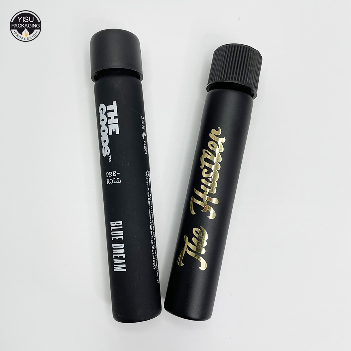 120mm Flower Packaging Black Small Glass Doob Vial Joint Blunt Pre-Rolled Glass Tube
