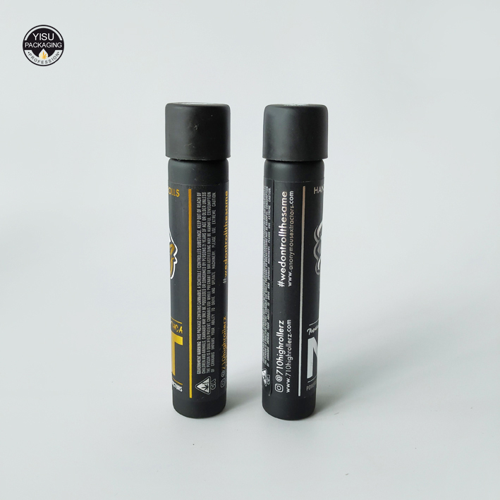 120mm Flower Packaging Black Small Glass Doob Vial Joint Blunt Pre-Rolled Glass Tube