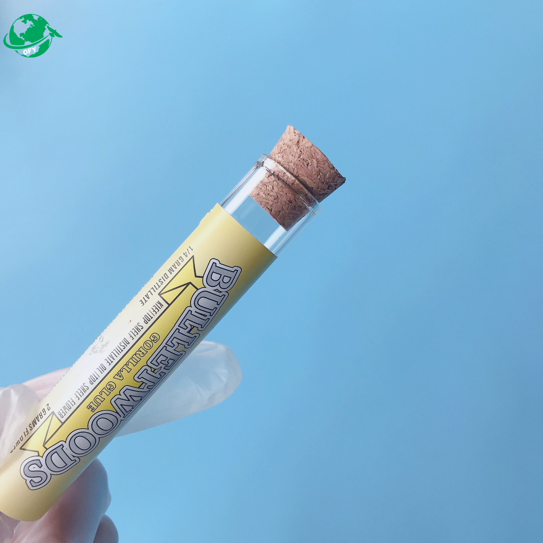 120mm King Size Preroll Cones Tube Glass Test Tube With Cork