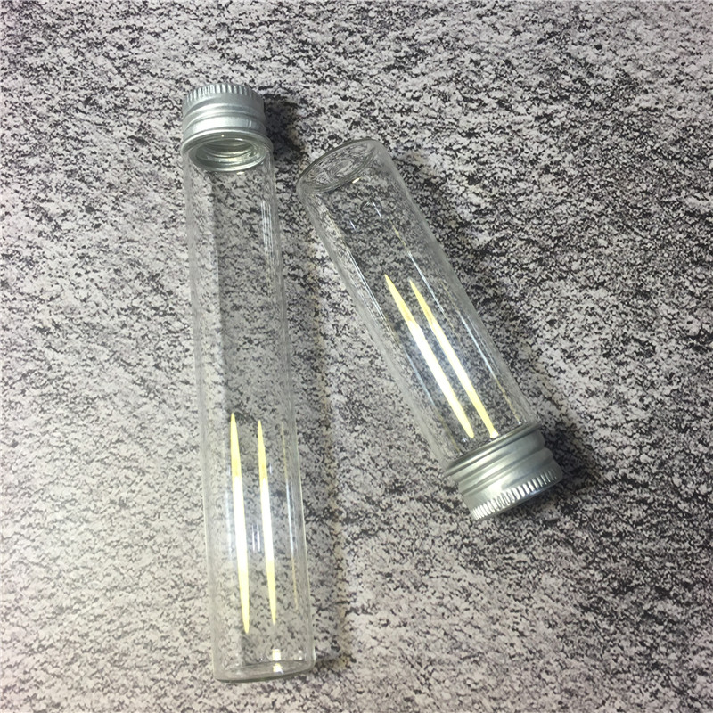 120mm Transparent Glass Joint Tube with Metal Screw Cap
