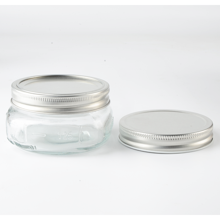 125 ml  Frutta Del Prato Glass Mason Jar With Metal Lid Cheap Factor