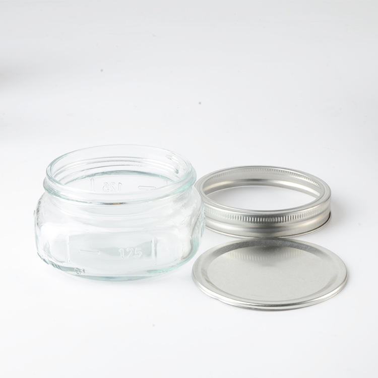 125 ml Frutta Del Prato Glass Mason Jar With Metal Lid Cheap Factor
