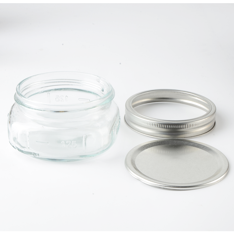 125 ml Frutta Del Prato Glass Mason Jar With Metal Lid Cheap Factor