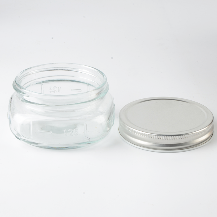 125 ml Frutta Del Prato Glass Mason Jar With Metal Lid Cheap Factor
