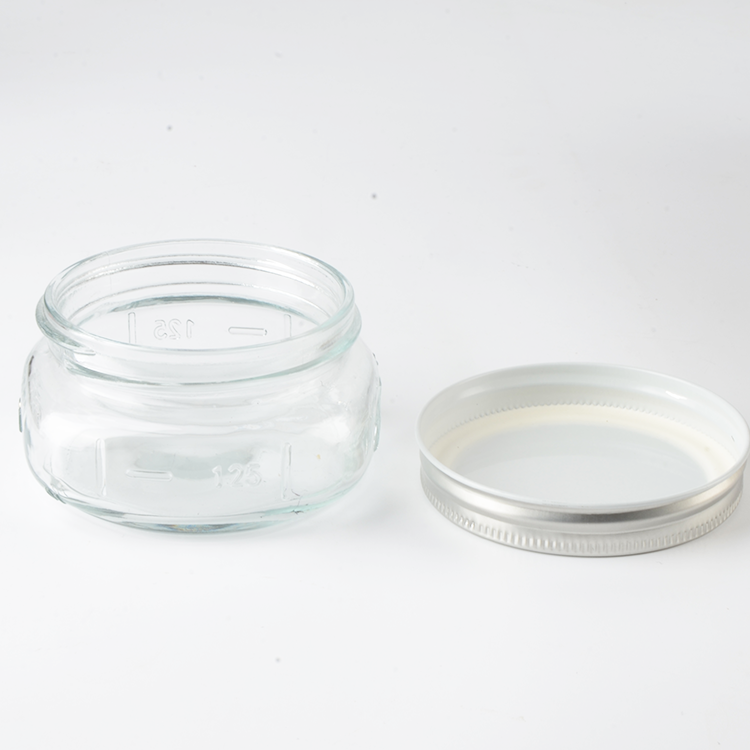 125 ml Frutta Del Prato Glass Mason Jar With Metal Lid Cheap Factor
