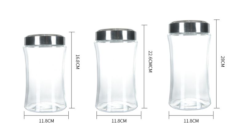 1250ml Metal Lid Sealed Food Candy Cookie Safe Storage Glass jar easy handle ready stock zibo factory direct fast delivery