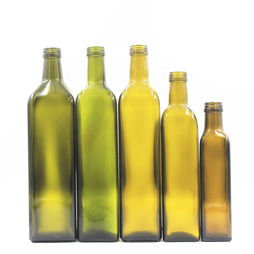 125ml/250ml/500ml/750ml/1000ml glass antique green square/round olive oil bottle