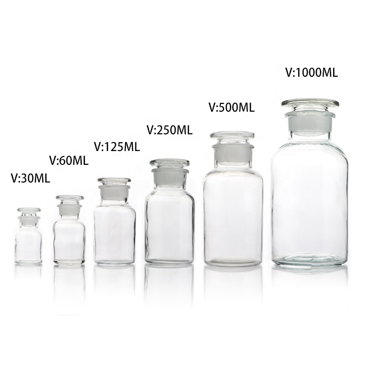 125ml 250ml 500ml Pharmacy Jars Matte Black Amber Apothecary Glass Bottle & Stopper