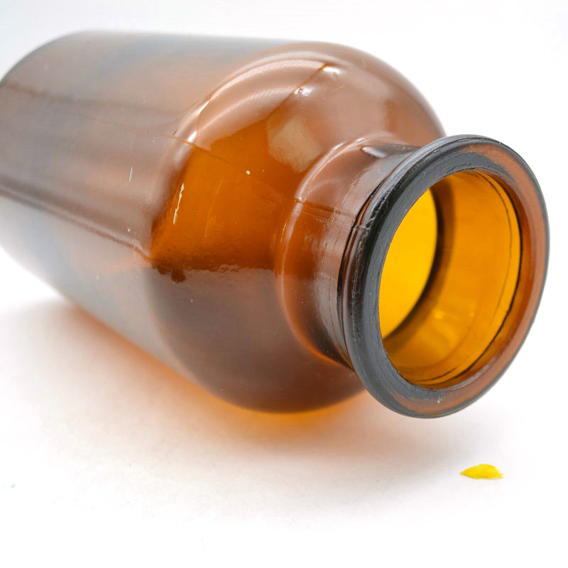 125ml 250ml Apothecary reagent bottle amber glass wide mouth with stopper