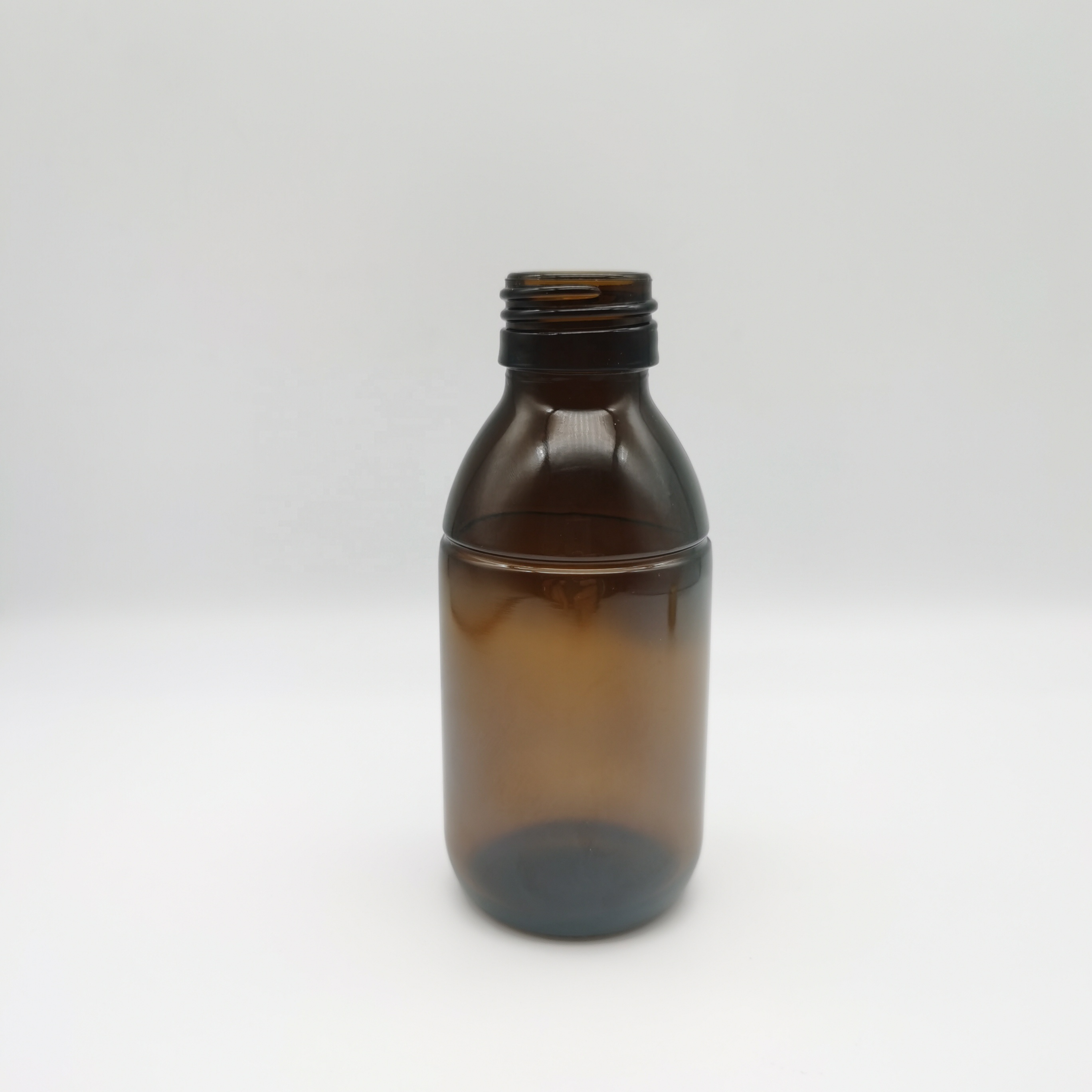 125ml amber syrup medicine glass bottle and Tamper evident metal cap