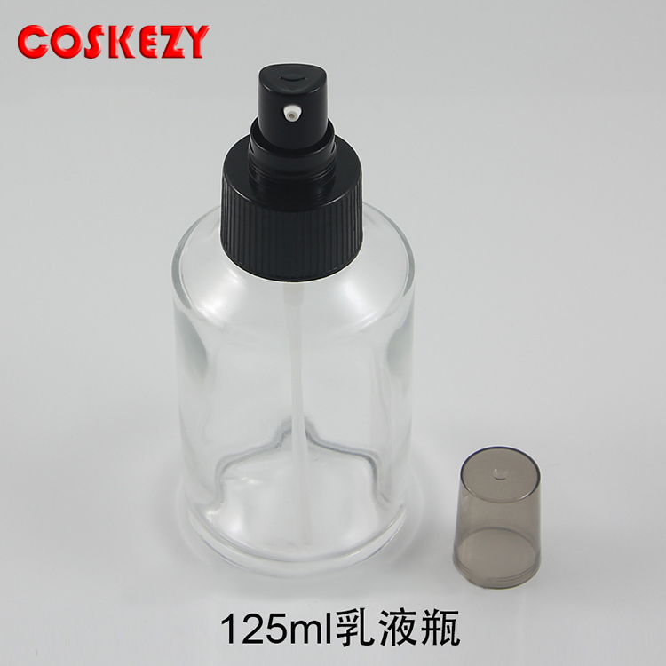 125ml clear/matte white glass cream bottles, 125ml amber cosmetic glass bottles