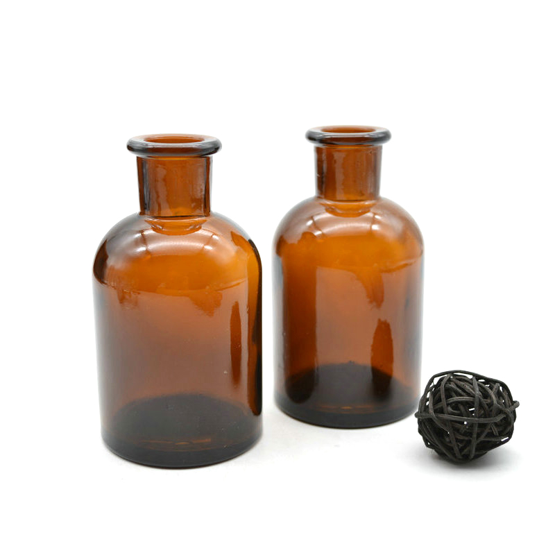 125ml round perfume fragrance amber reed aroma diffuser glass bottle for aromatherapy diffuser