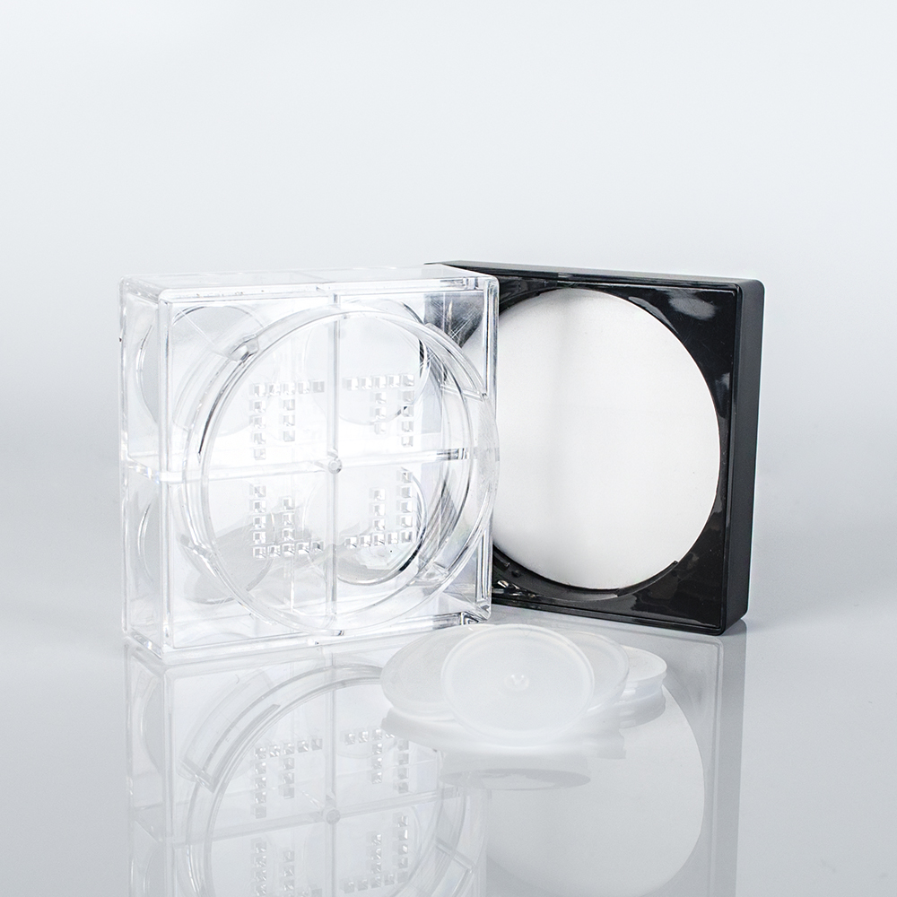 12g 16g small luxury plastic cosmetic powder container with lid square loose powder jar