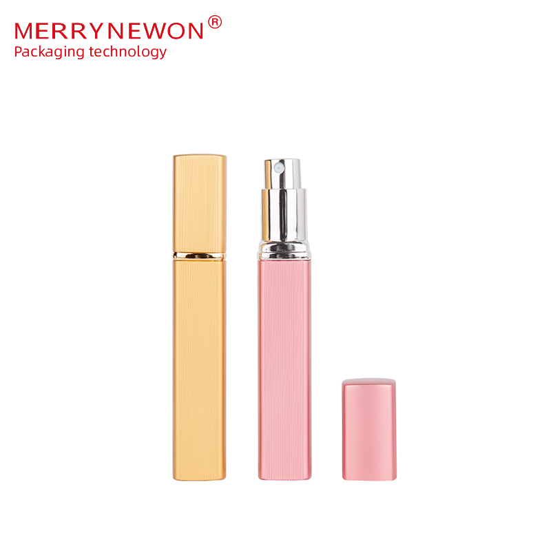 12ml 6 Color Metal Aluminum Case Square Nozzle Spray Perfume Glass Bottle Refillable Bottles Cosmetic Scent Pump Container