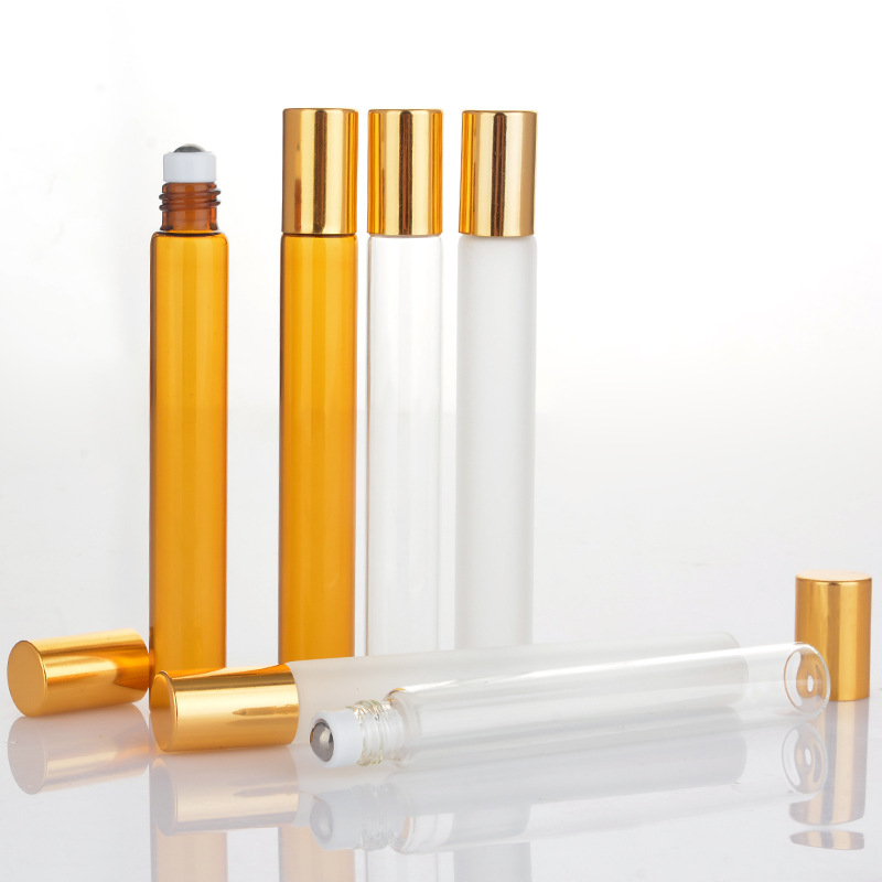 12ml Aluminum Cap Refillable Portable Empty Roll on Glass Bottle