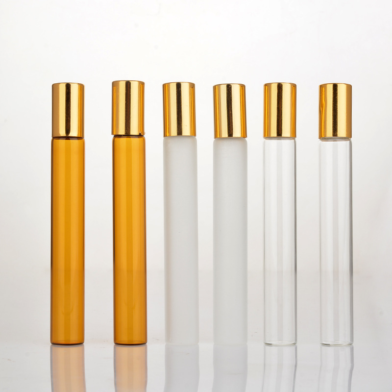 12ml Aluminum Cap Refillable Portable Empty Roll on Glass Bottle