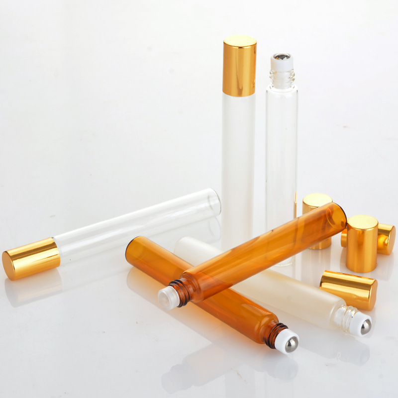12ml Aluminum Cap Refillable Portable Empty Roll on Glass Bottle