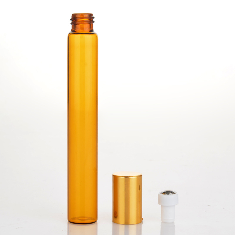 12ml Aluminum Cap Refillable Portable Empty Roll on Glass Bottle