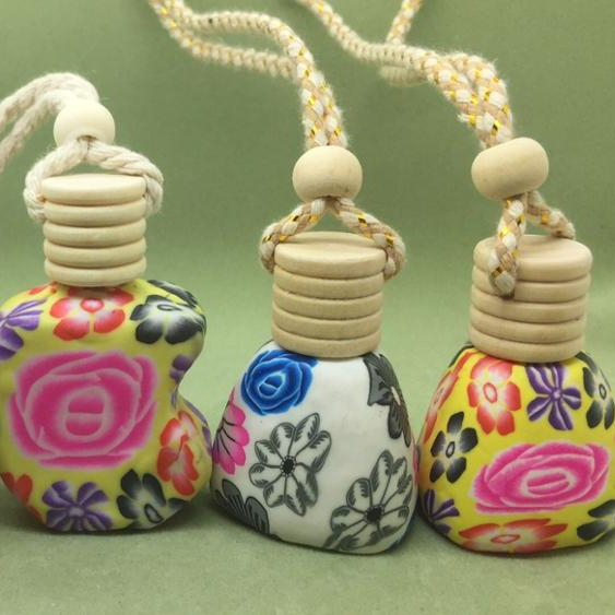 12ml Colorful  Hanging  Polymer Clay Glass  Air freshener Bottle for Car