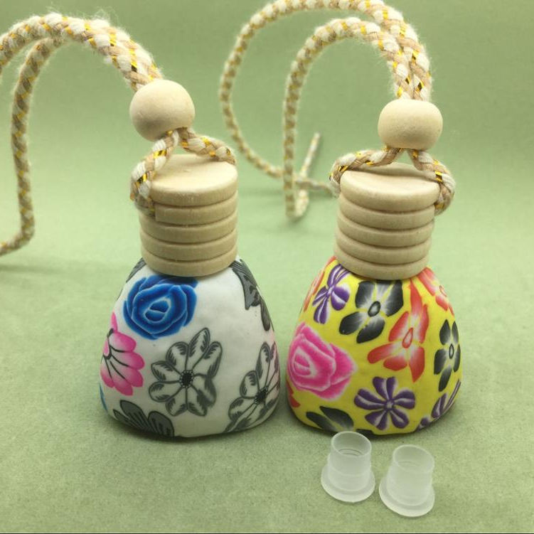 12ml Colorful Hanging Polymer Clay Glass Air freshener Bottle for Car